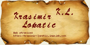 Krasimir Lopatić vizit kartica